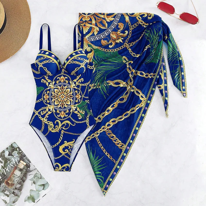 Summer Sexy Print One Piece Swimsuits Closed Female Swimwear Push Up Body Women's Swim Wear Bathing Suits Beach Pool Bather 2026