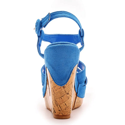 Sandali con plateau Summer Fashion Women Bohemia Style tacco alto bocca di pesce Peep Toe zeppe scarpe per le donne Sandalias De Mujer