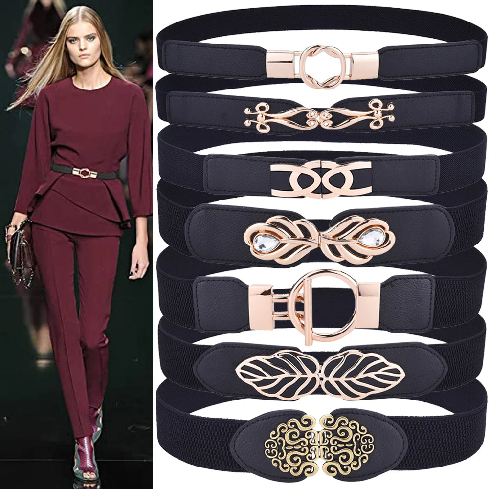 Cintura skinny da donna per abiti Cinture elastiche alla moda da donna Cintura cinch