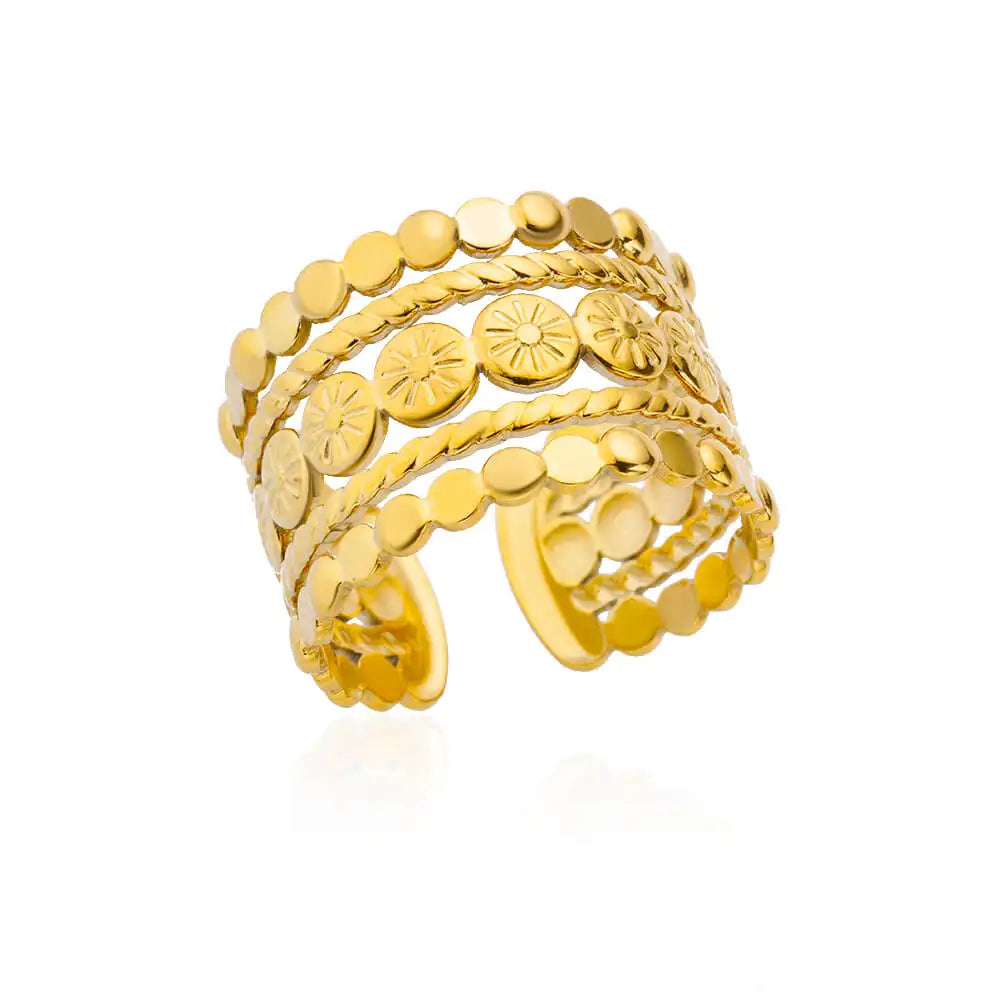 Anelli in acciaio inossidabile 316L per le donne Colore oro Non sbiadisce mai Anelli classici di lusso Anelli per coppie di nozze Gioielli Spedizione gratuita