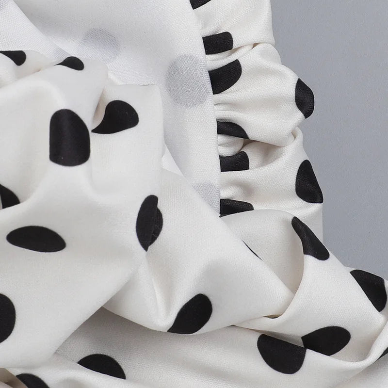 Abito con bretelle a pois Abito estivo da donna nuovo stile senza vita senza maniche Avvolgente sul petto Abito avvolgente a pieghe slim fit Ropa Mujer