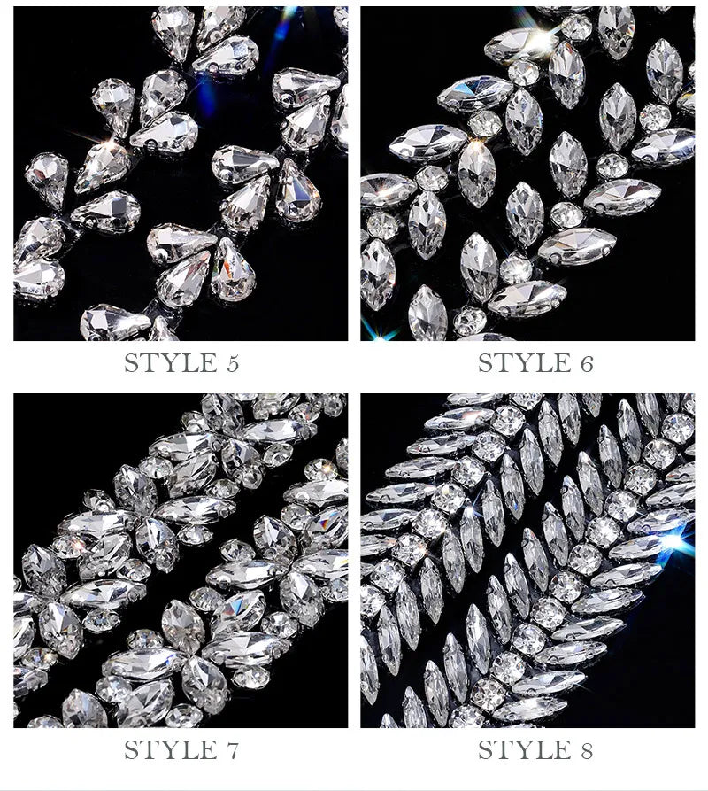 Ducrystal 1 metro motivo strass nastro hot fix vetro cristallo strass trim catena per scarpe fai da te, borse, abiti decorazione