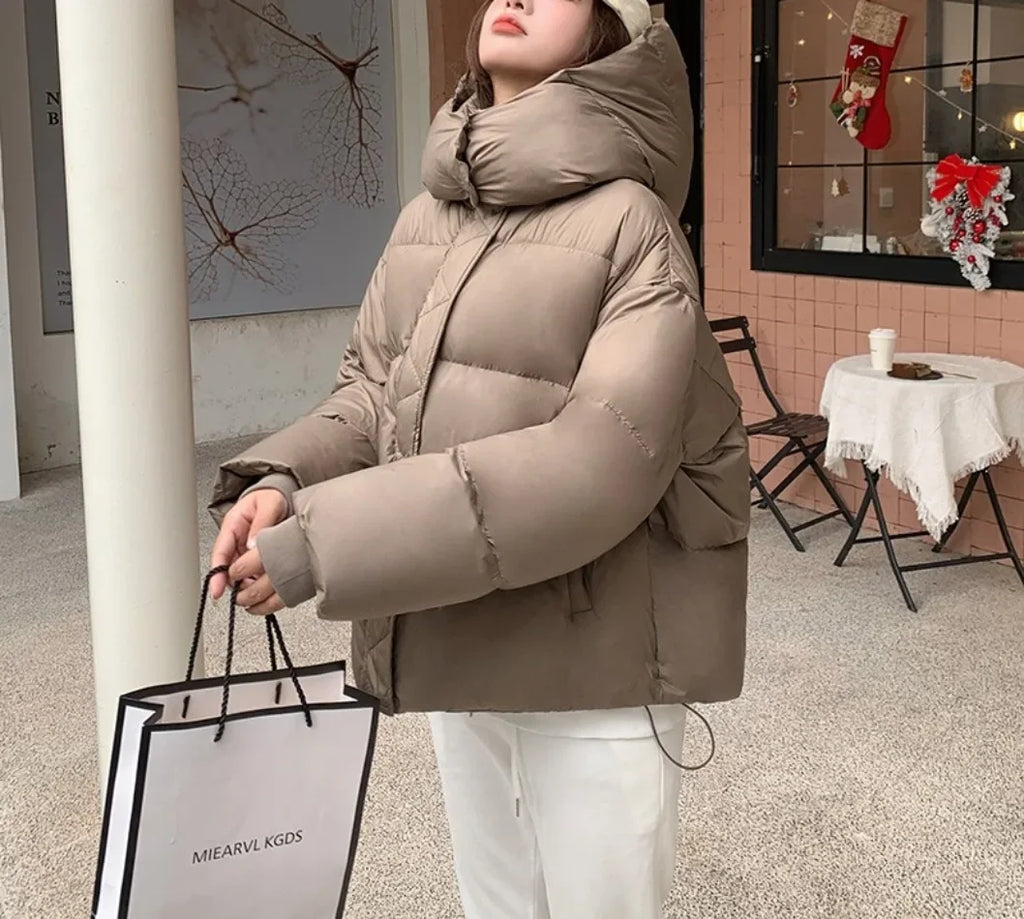 Parka invernale imbottito in cotone, cappotto da donna, giacca con cappuccio, capospalla in cotone spesso, cappotto caldo da donna, abbigliamento femminile