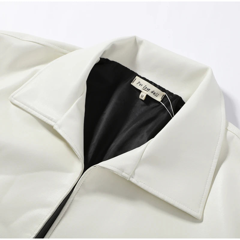 Cappotto da donna ampio a tinta unita, a maniche lunghe, con collo alto, top corto, moda estiva autunnale 2026, capospalla femminile streetwear
