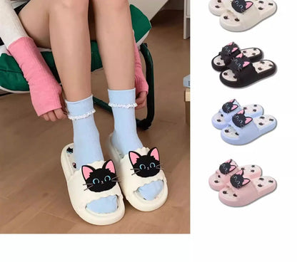 Nuove pantofole vivide da gattino scarpe estive personalizzate da donna donna gatto nero pantofola in EVA scarpe da casa inodore pantofola da spiaggia da bagno