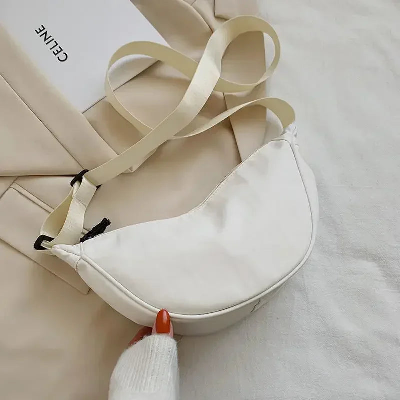 Borsa a tracolla da donna dal Design semplice moda donna Nylon Hobos borse a tracolla piccole borse di stoffa Vintage da donna