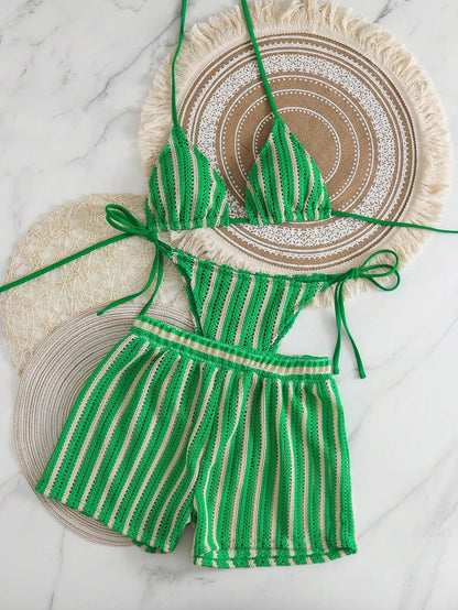 Sexy Bikini 2026 Women 3 Pieces Swimwear Female High Waist Swimsuit Orange Bathers Swimming Bathing Swim Suit Summer Beachwear