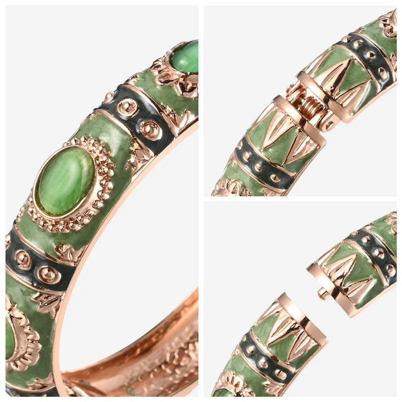 Bracelet en émail pour femmes, jonc à main hawaïen, indien, cloisonné, bijoux africains, bracelets de créateurs bohèmes pour femmes, cadeaux