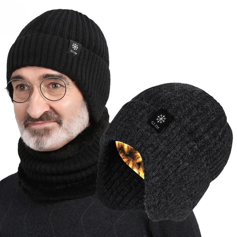 Cappello Invernale da Uomo per Esterni, Lavorato a Maglia, Caldo e Felpato, con Visiera e Paraorecchie, Stile Casual, Foderato in Finta Pelliccia, Protezione per le Orecchie per Ciclismo