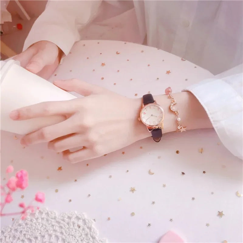 2023 Fashion Kids Love quadrante digitale orologio per bambini Set cinturino in pelle orologi al quarzo orologio per ragazze per bambini orologio per bambini + braccialetto