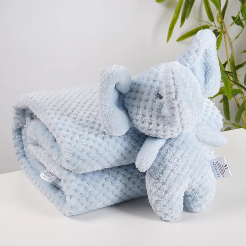 2 pz/set Coperta per bambini in cartone animato con succhietto Bambole di peluche Flanella Biancheria da letto delicata sulla pelle Coperta per dormire Comoda copertura per pisolino