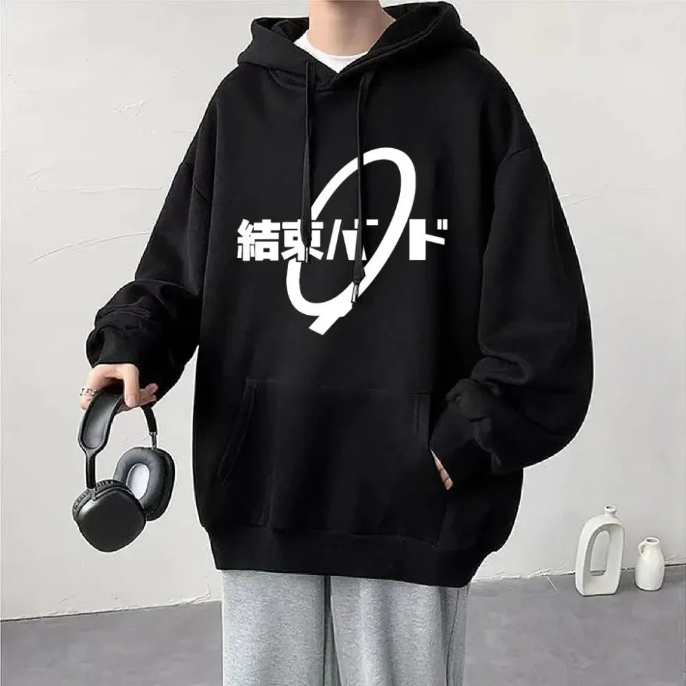 Anime Cos BOCCHI THE ROCK! Felpa con cappuccio Kessoku Band Logo coppie felpe con cappuccio Goto Hitori Ijichi Nijika Cospaly oversize manica lunga maschile