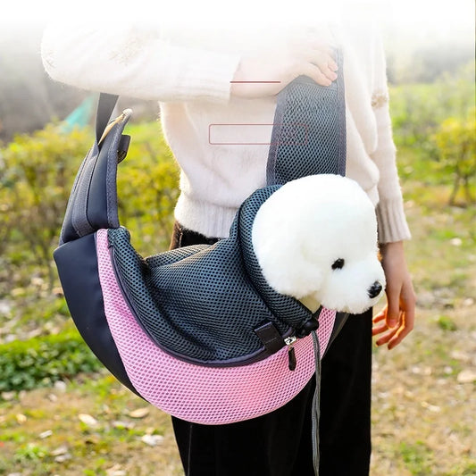 Zaino per animali domestici, borsa a tracolla portatile da viaggio, borsa a tracolla per esterni a mani libere adatta per forniture per animali domestici per gatti e cani