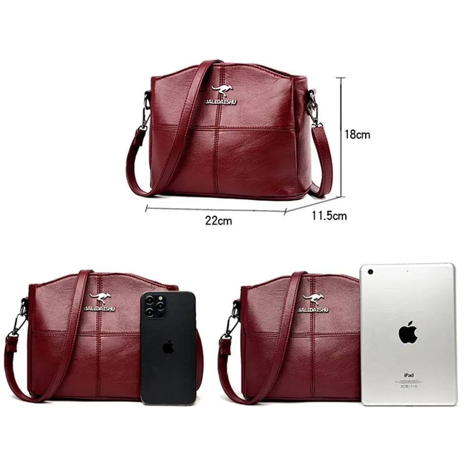Borse di lusso in morbida pelle Borse da donna Designer 3 strati Borsa a tracolla con tracolla Sac Borsa da donna per lo shopping di grande capacità