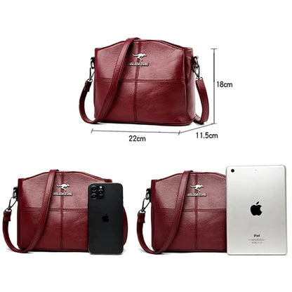 Borse di lusso in morbida pelle Borse da donna Designer 3 strati Borsa a tracolla con tracolla Sac Borsa da donna per lo shopping di grande capacità