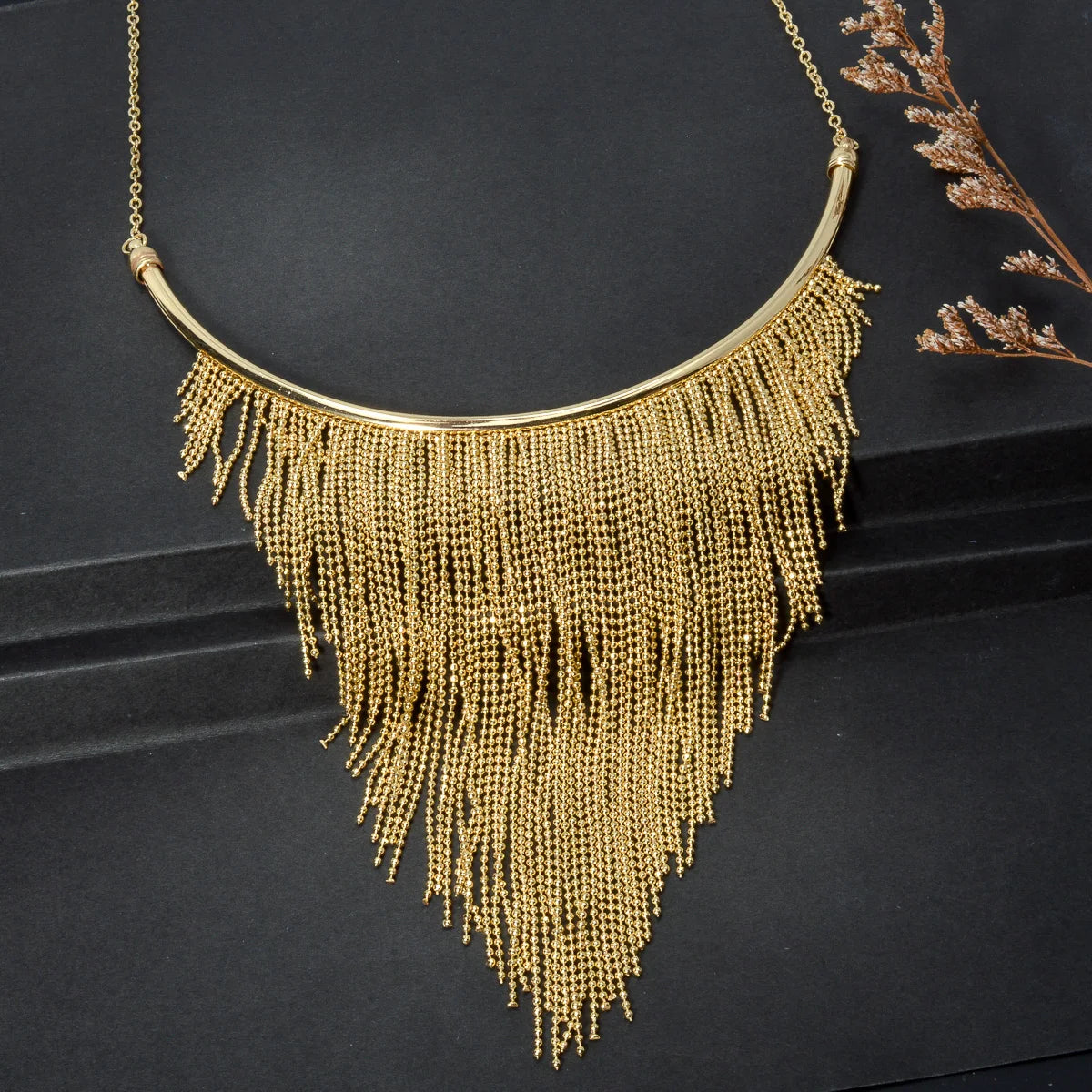 Ensemble de bijoux quatre pièces pour femme, pendentif gland perlé en forme de Y, rétro géométrique, élégant collier pour banquets