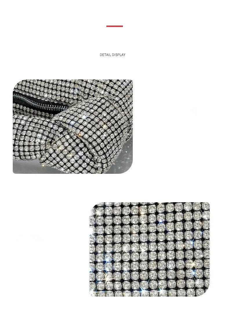 Borse da sera con nodo con strass con manico Borsa con manico superiore in cristallo argento per borse da donna e borsette Borsa di design di lusso