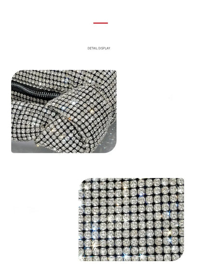 Borse da sera con nodo con strass con manico Borsa con manico superiore in cristallo argento per borse da donna e borsette Borsa di design di lusso