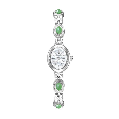 Orologio da donna elegante Bracciale in giada Orologio piccolo Orologi al quarzo moda Orologio da polso dorato di lusso Regali per le donne Marchio originale
