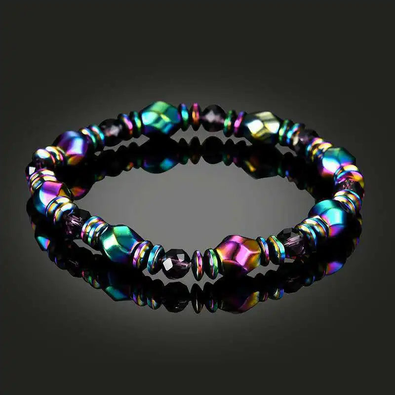 Bracciale energetico magnetico colorato per uomo Terapia sanitaria Slim Il corpo Braccialetti irregolari in pietra naturale Regali per un amico