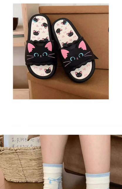 Nuove pantofole vivide da gattino scarpe estive personalizzate da donna donna gatto nero pantofola in EVA scarpe da casa inodore pantofola da spiaggia da bagno