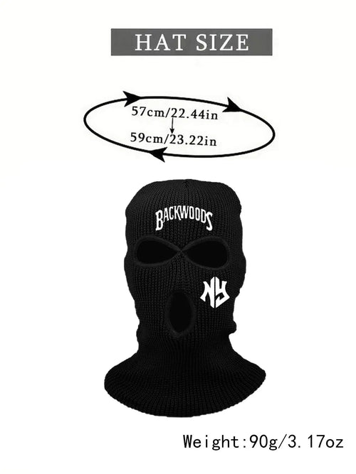 1/2PC 3 fori Halloween divertente cappello lavorato a maglia maschera da sci a pieno facciale passamontagna invernale caldo lavorato a maglia maschera a pieno facciale sport all'aria aperta