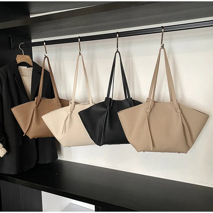 Estate nuova borsa tote di grande capacità moda alla moda modello litchi tinta unita trama semplice borsa monospalla sotto le ascelle