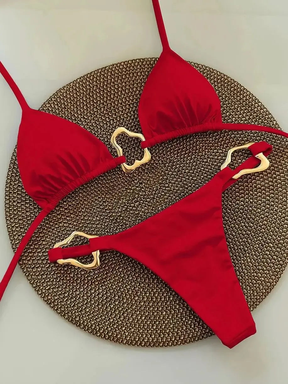 Sexy Neckholder Micro Bikini 2026 Damen Badeanzug Solid Bademode Tanga Bikini Set Brasilianische Strandbekleidung Badeanzug Biquini weiblich