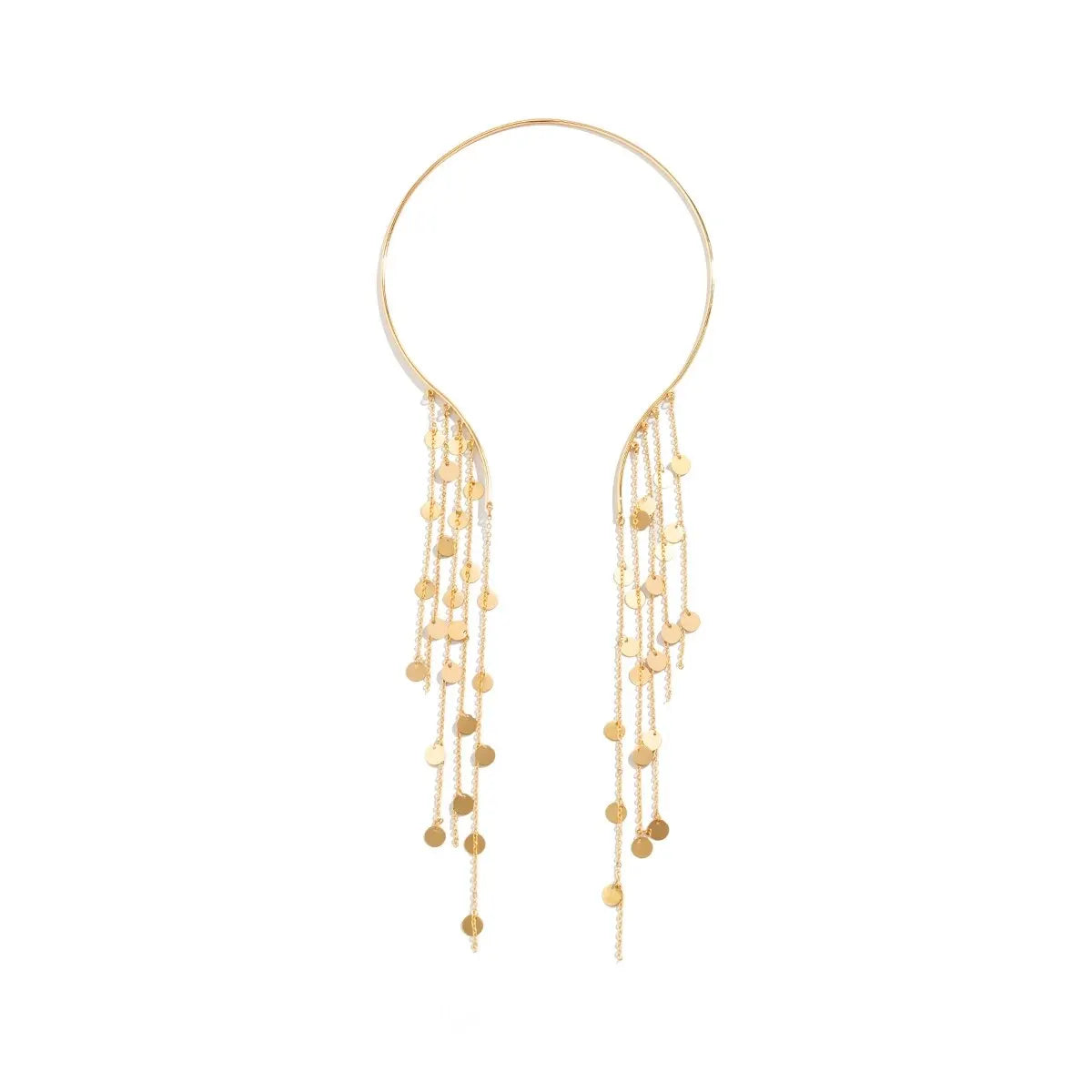 Sexy Goth lungo nappa paillettes imitazione perla ciondolo aperto Torques collana girocollo per le donne Vintage petto catena mer accessori