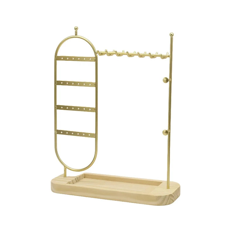 1 portagioie da tavolo con base in legno massello adatto per organizzare e conservare orologi, orecchini, bracciali, collane, ecc.