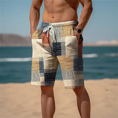 2025 Pantaloncini da spiaggia hawaiani estivi Vacanza Casual Stampa scozzese colorata Abbigliamento sportivo Tronchi ad asciugatura rapida Pantaloncini da ghiaccio Costume da bagno Hawaii
