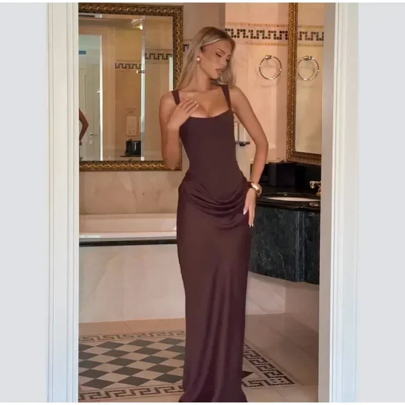Mini abito da donna con scollo a V e scollo all'americana senza schienale Moda senza maniche a vita alta Abiti aderenti 2025 Nuova estate Lady Party Holiday Robes