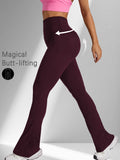 Pantaloni svasati super morbidi da donna a vita alta con controllo della pancia, leggings da yoga, pantaloni a zampa d'elefante