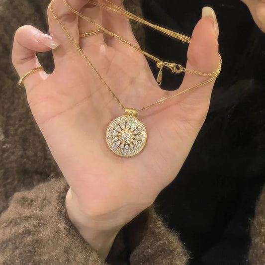 Pendentif Collier Or 14 carats Véritable pour Femme Bijoux Or Fin 14 carats Pierres Précieuses Diamants Bizuteria Pendentif Mariage Naszyjnik Femmes
