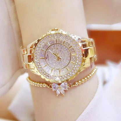 Orologi eleganti da donna con bracciale in oro 2025 Orologi da polso da donna di lusso delle migliori marche per orologio femminile Moda elegante in acciaio pieno