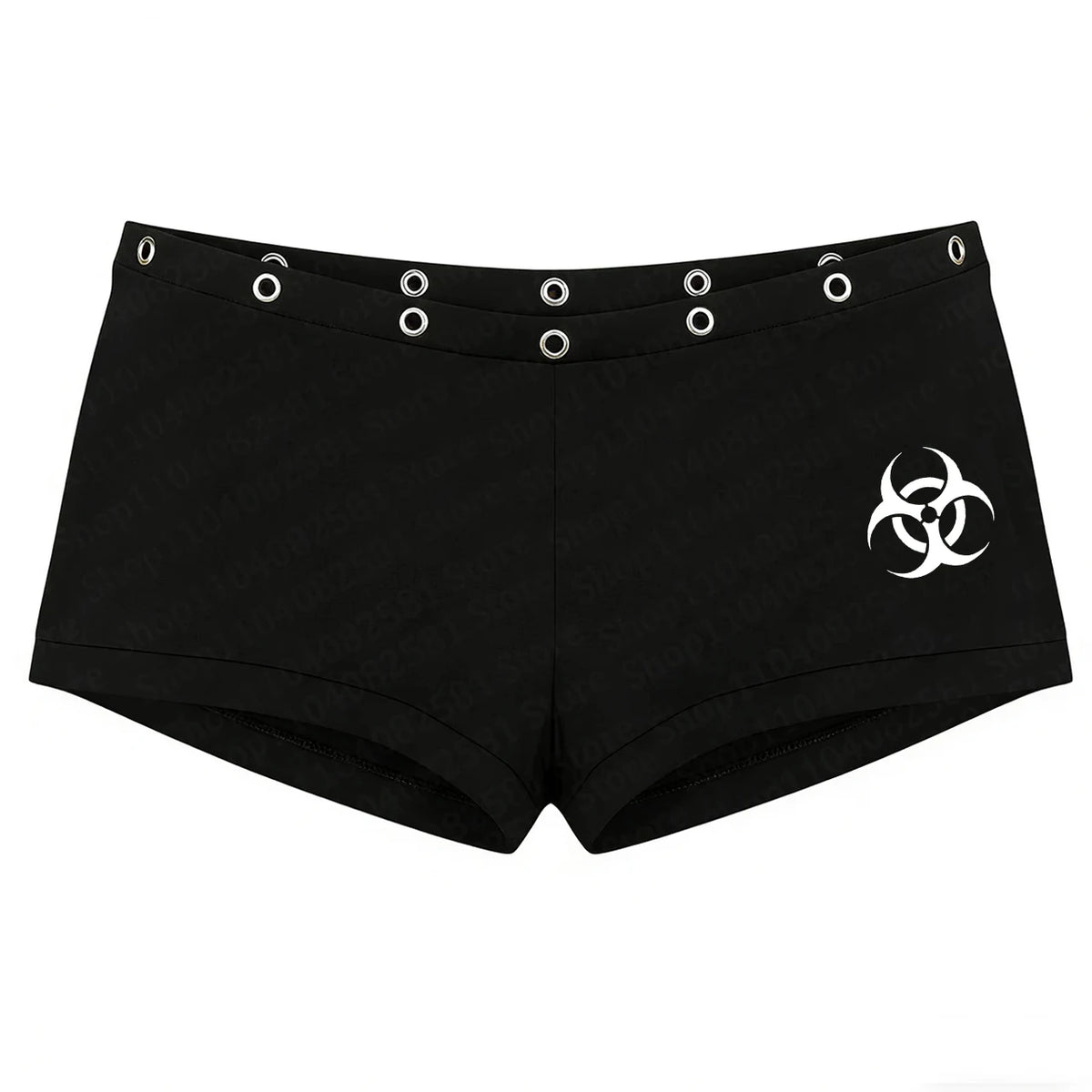 Pantaloncini Y2K in stile gotico, rock, moda americana, con design a rivetti, stampa chic hip-hop, streetwear, pantaloncini punk, hot pants retrò