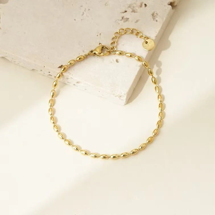 Bracciale a catena con ciondolo a forma di cuore o rotondo in acciaio inossidabile