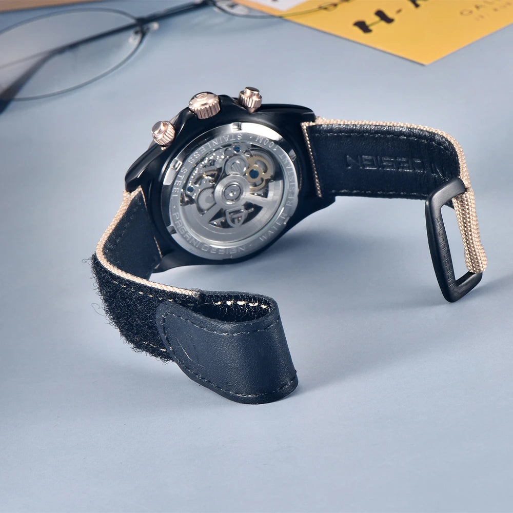 PAGANI DESIGN Orologio meccanico da uomo di lusso 40mm Orologio con cronometraggio multifunzionale Lunetta arcobaleno Vetro zaffiro Orologi da uomo PD1732
