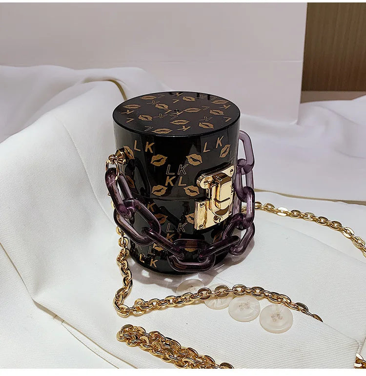 Borsa rossa con bocca in metallo moda per donna borse a tracolla in oro di alta qualità Designer borsa a tracolla scavata borsa da pranzo carina