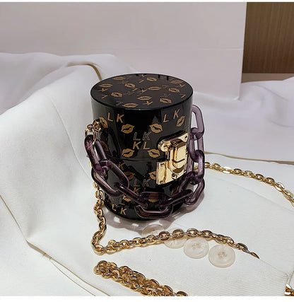 Borsa rossa con bocca in metallo moda per donna borse a tracolla in oro di alta qualità Designer borsa a tracolla scavata borsa da pranzo carina