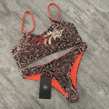 Conservative Floral Bikini Two-Piece Swimsuit Polyester Spandex Blend No Steel Insert Breathable Comfortable for Swimming And...