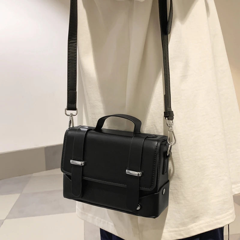 Borsa a tracolla unisex minimalista Borse a tracolla in pelle PU alla moda Borse a tracolla piccole stile flip per borsa da donna firmata