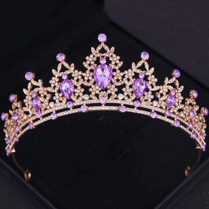 Diademi e corone di cristallo barocchi Festa con strass Prom Diadema Fascia da sposa Accessori per capelli da sposa Gioielli Corona Tiara Regalo