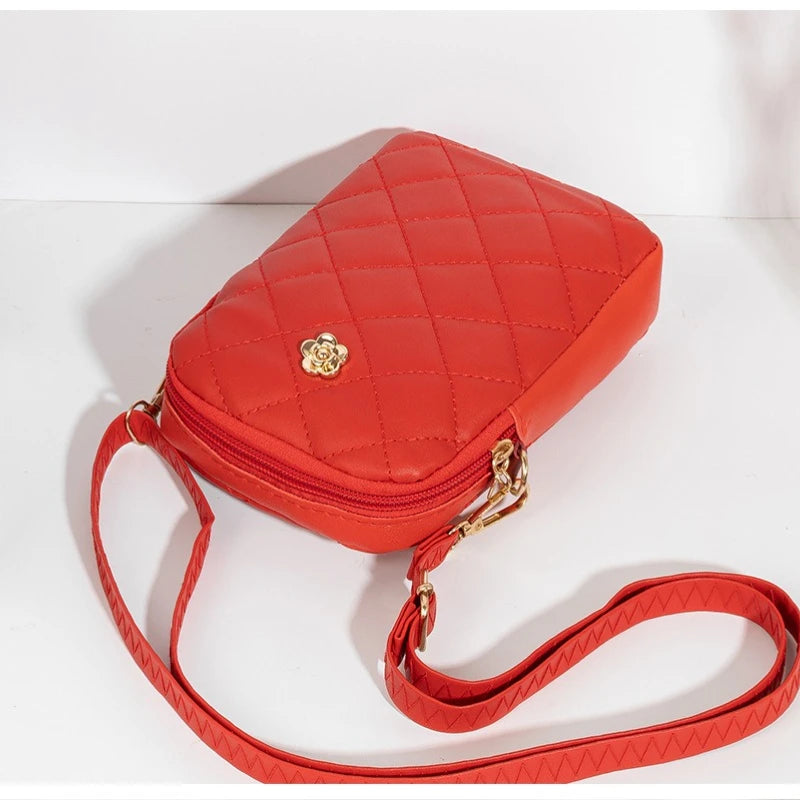 Nuovo 2025 Nuova borsa a tracolla in PU Borse centinaia e semplici Mini borsa per cellulare da donna Borse a tracolla Borse quadrate piccole estive