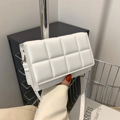Nuove borse a tracolla moda tinta unita borsa a tracolla da viaggio femminile plaid piccole borse a tracolla in pelle PU per donna