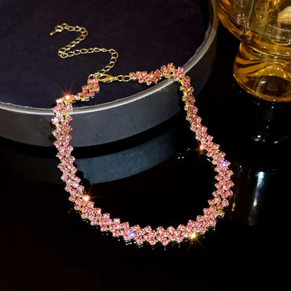 Collana girocollo di lusso con strass pieni lucidi per le donne Collane di cristallo geometriche personalizzate Regali per feste di gioielli da sposa