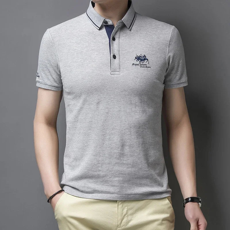 Camicia POLO a maniche corte moda casual ricamata da uomo Top comodo estivo