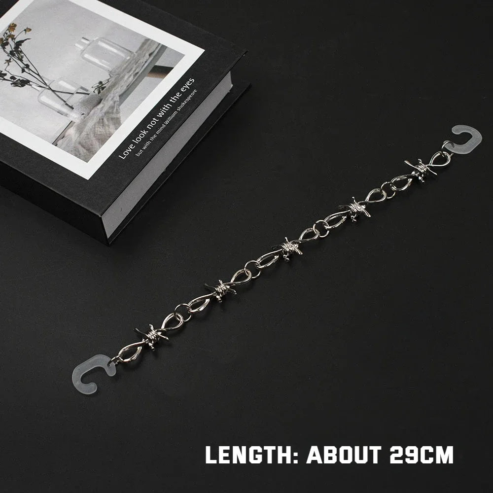 1Pcs Hip-hop Metal Sneaker Decoration Punk Fashion High-top Canvas Shoe Chain Dark Style Pin Men Women Slipper Sandal Accessorie