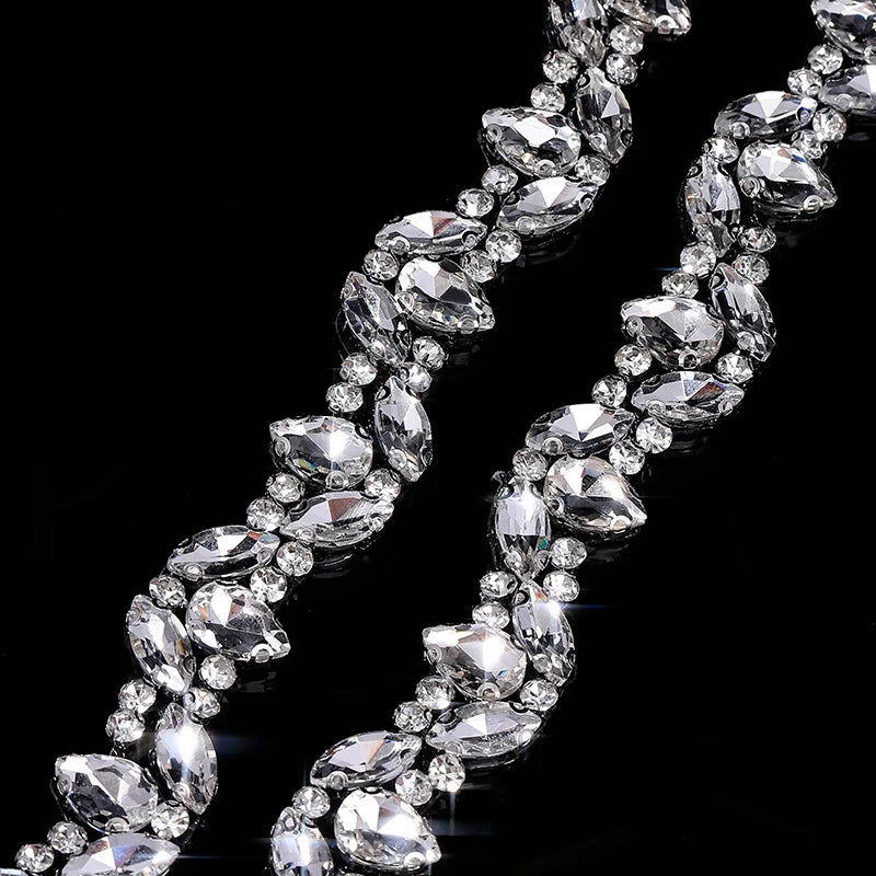 Ducrystal 1 metro motivo strass nastro hot fix vetro cristallo strass trim catena per scarpe fai da te, borse, abiti decorazione