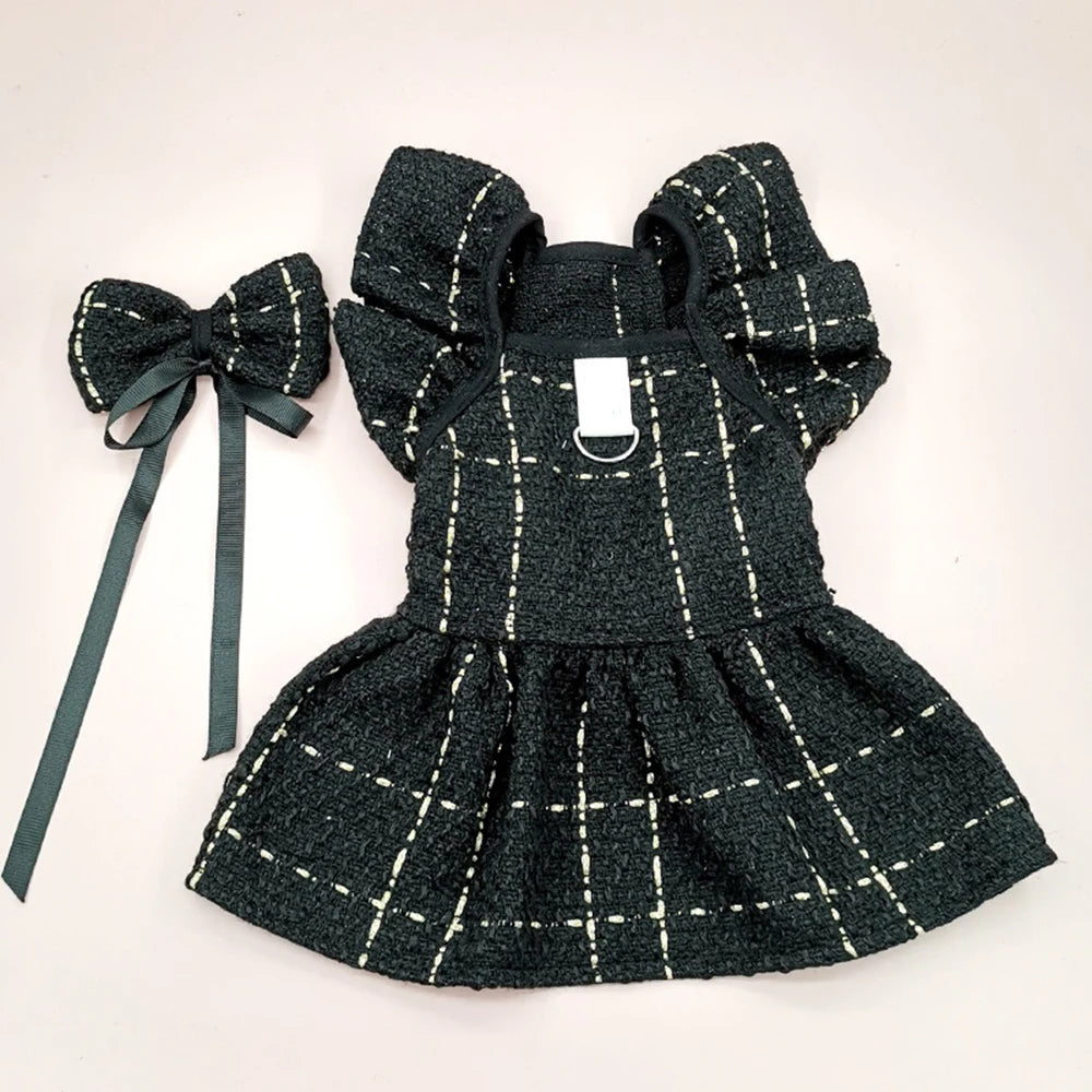 Pet Princess Style Dress nero bianco cane gatto gonna estate comoda gonna a fiocco per cani di piccola e media taglia forniture per animali domestici